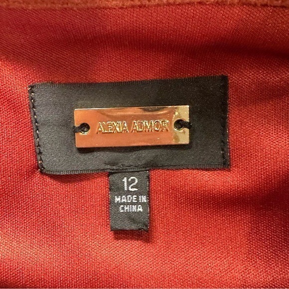 Alexia Admor Women's Dress Size 12 Rust Quiet Luxury 70's Inspired Retro Modern - Picture 3 of 8